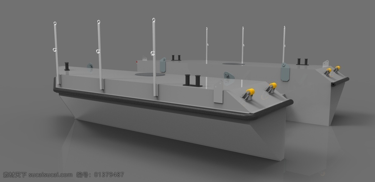 浮 艇 架 海洋 3d模型素材 其他3d模型