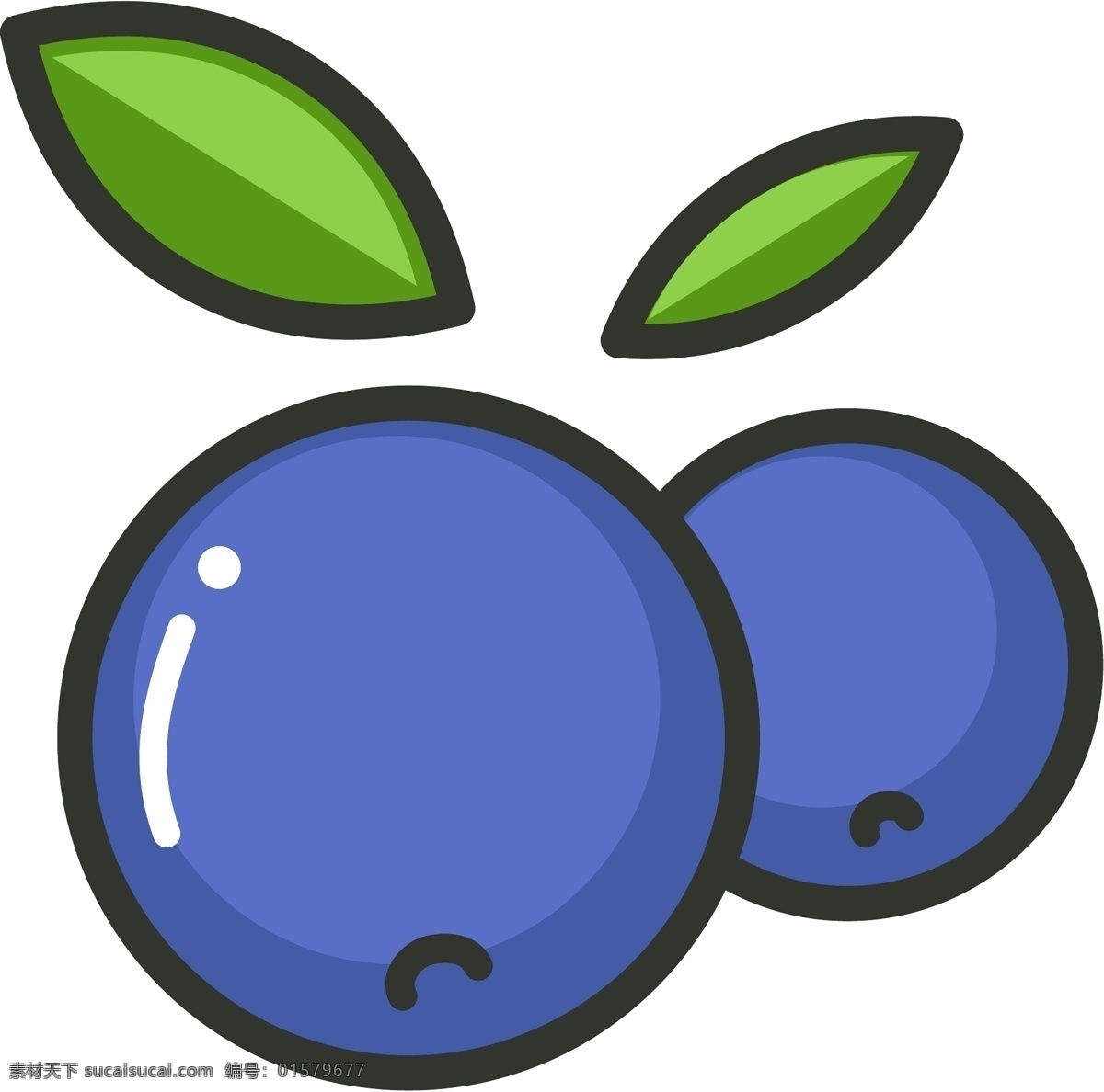 图标素材 图标 图标设计 简约图标 蓝莓 水果 水果图标 卡通蓝莓