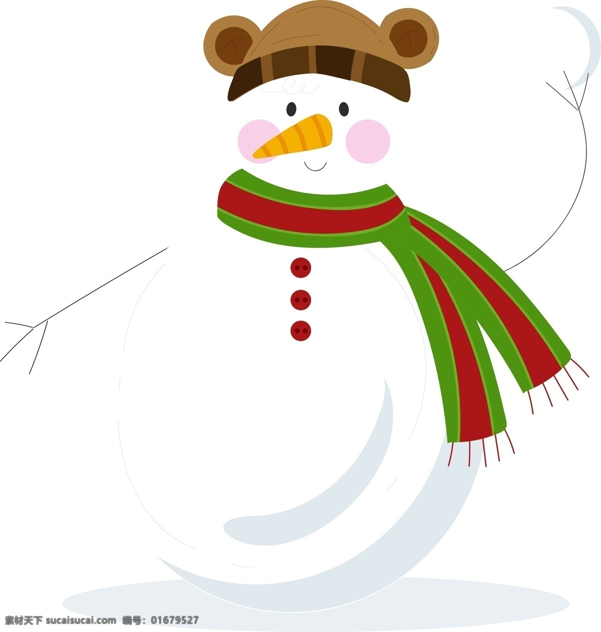 雪球 雪人 原创 元素 可爱 寒冷 冬天 原创元素 小熊帽子 大肚子雪人 白色雪人 打雪仗