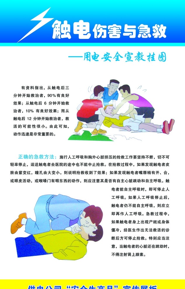 触电 伤害 急救 预防安全 漫画 人工呼吸 分层 源文件