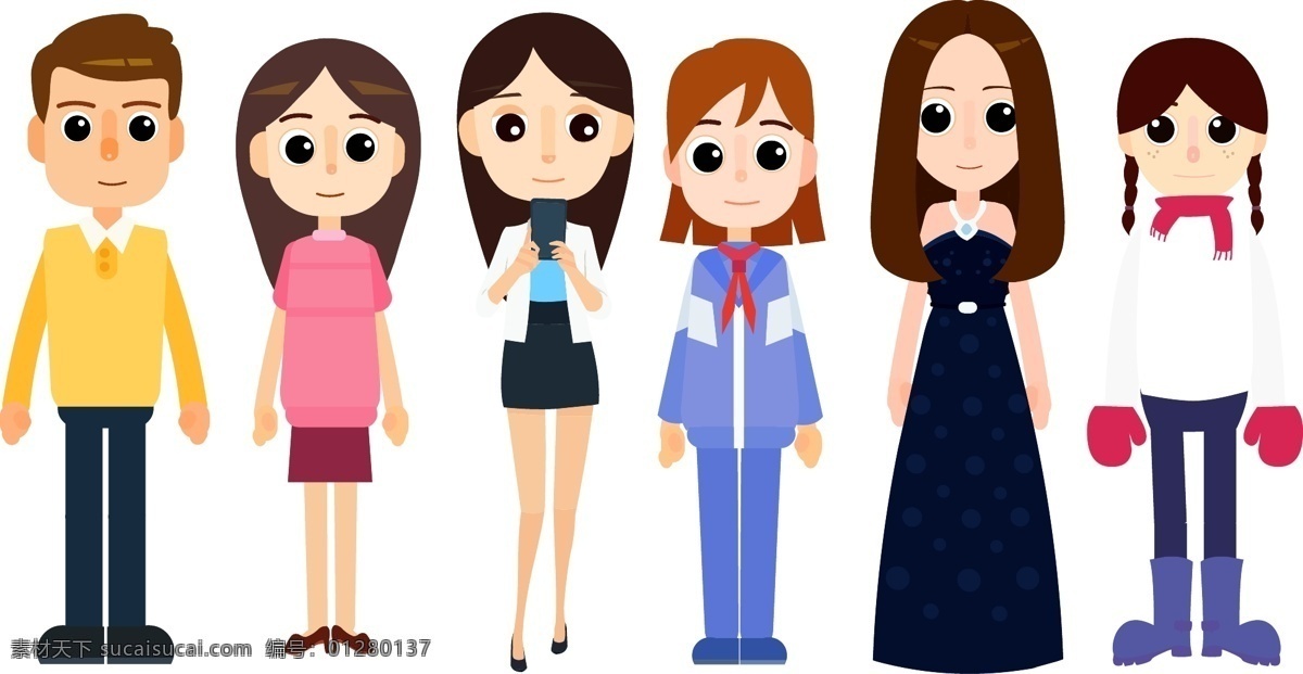 原创 动画 人物 设计素材 卡通 男人 动漫 女人 元素 mg