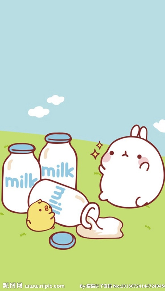 卡通兔子 卡通 兔子 可爱 韩国 molang 甜点 矢量 棉花糖 牛奶 矢量动漫 动漫动画