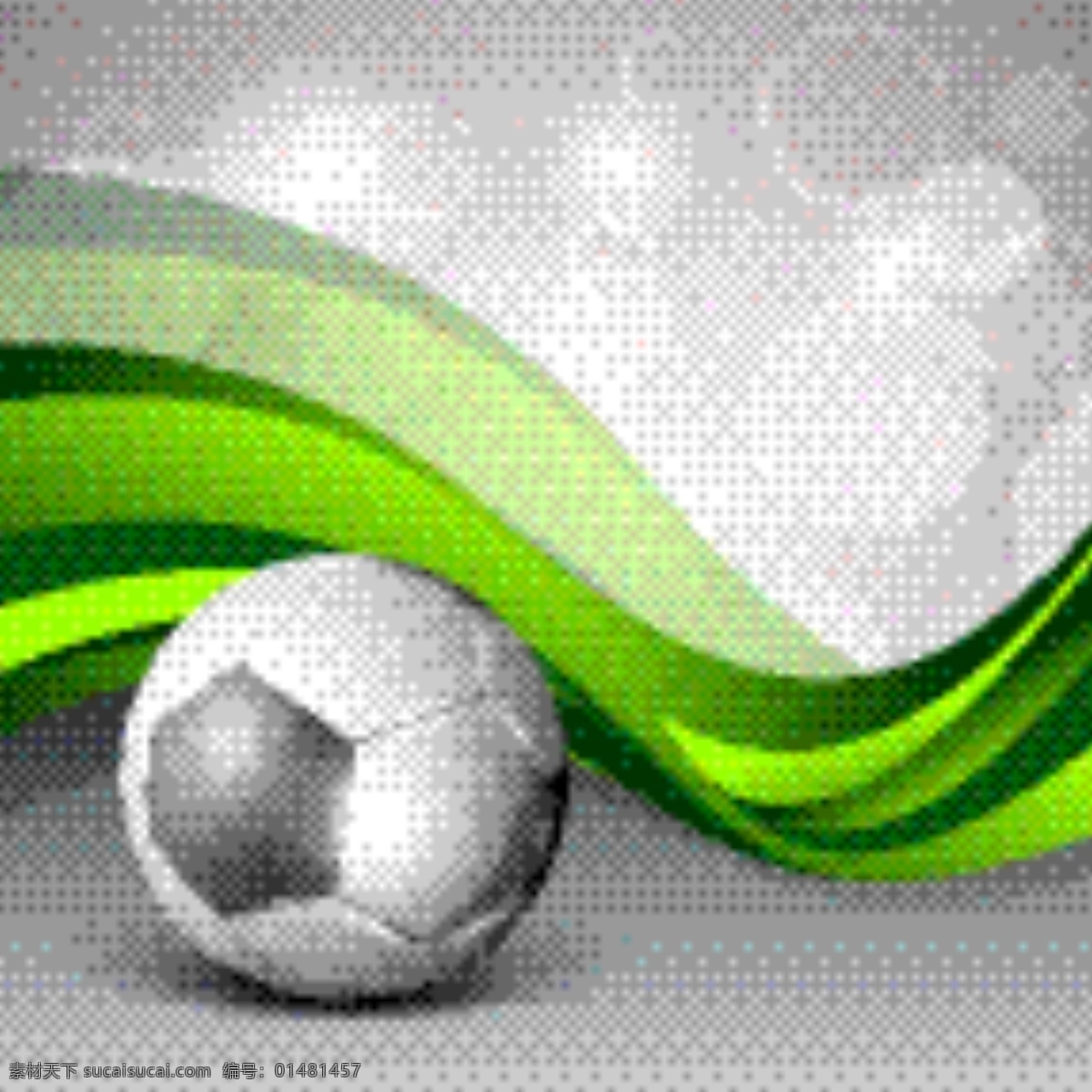 一个 闪闪 发光 sccor 足球 创意 摘要 绿色 浪潮 背景 说明 矢量图 日常生活