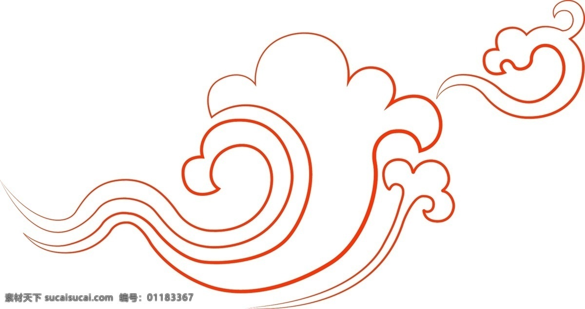 云 线性 祥云 中 国风 古典 底纹 红 商用 矢量 元素 中国风 红色 线性祥云 可商用