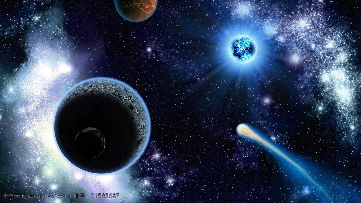 宇宙 太空 星球 陨石 科技 科幻 星空宇 炫光 旋转 星空 银河 恒星 黑色