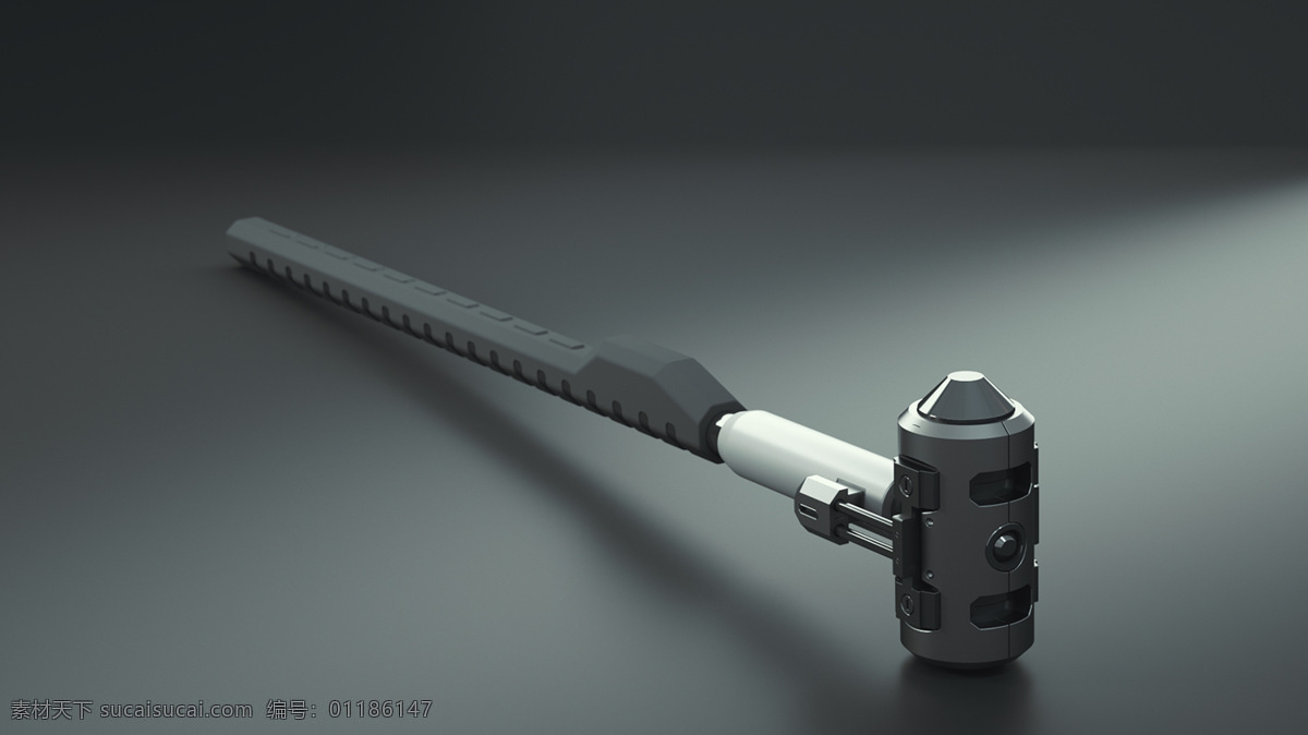 灰黑色 炫 酷 概念 模型 武器 产品 刀具 概念设计