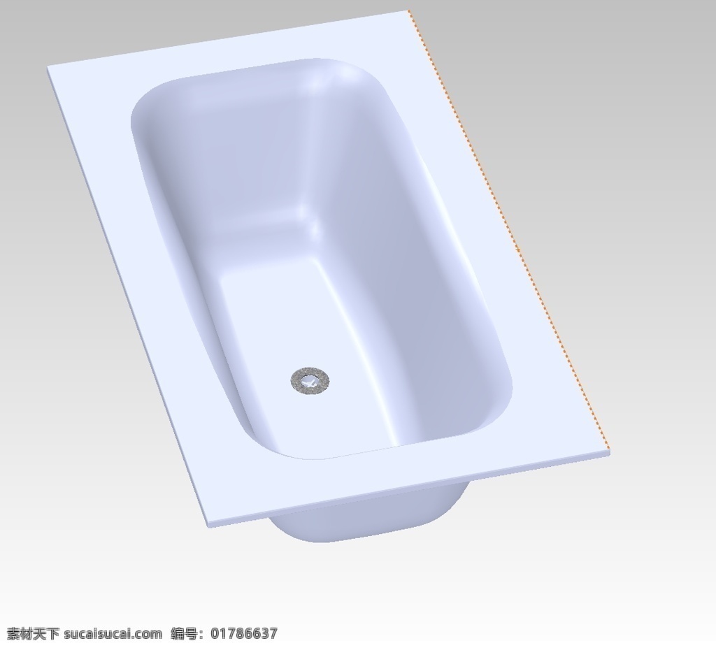 浴缸免费下载 浴室 浴缸排水 3d模型素材 建筑模型