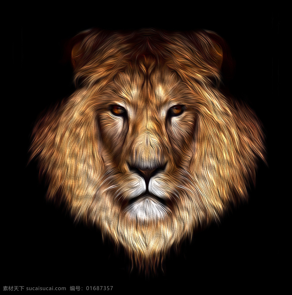 猛兽 动物 狮子 绘画书法 文化艺术