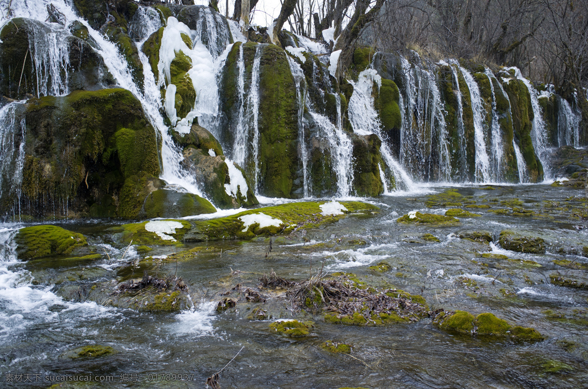 四川 九寨沟 碧水 碧绿 瀑布 流水 青山绿水 旅游摄影 国内旅游