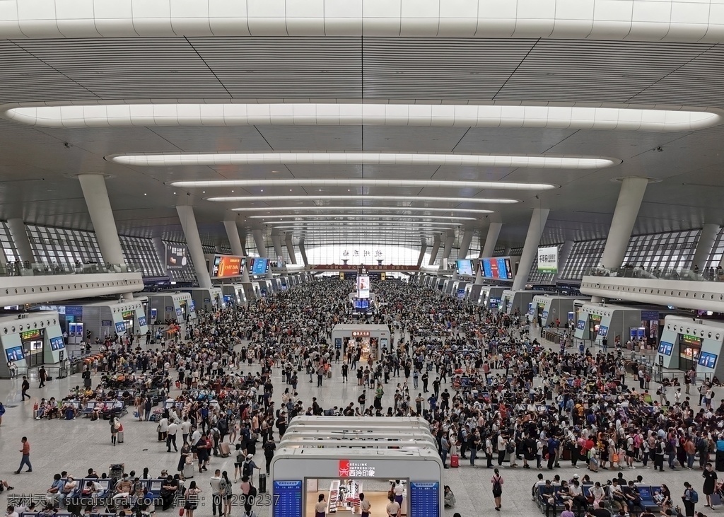 杭州东站图片 杭州东站 站内 人口 拥挤 密集