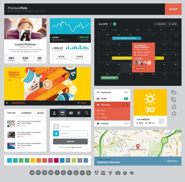 web 网页 ui 工具包 web网页 ui工具包 psd下载 白色