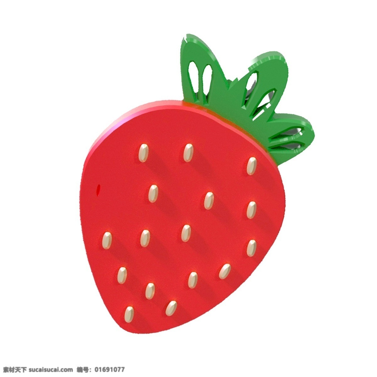 清新 粉色 草莓 装饰 元素 装饰元素 手绘 食物 美味 水果 新鲜 叶子