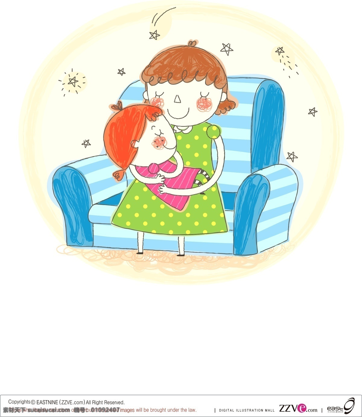 抱孩子的妈妈 可爱 手绘 母爱 孩子 妈妈 插画 白色