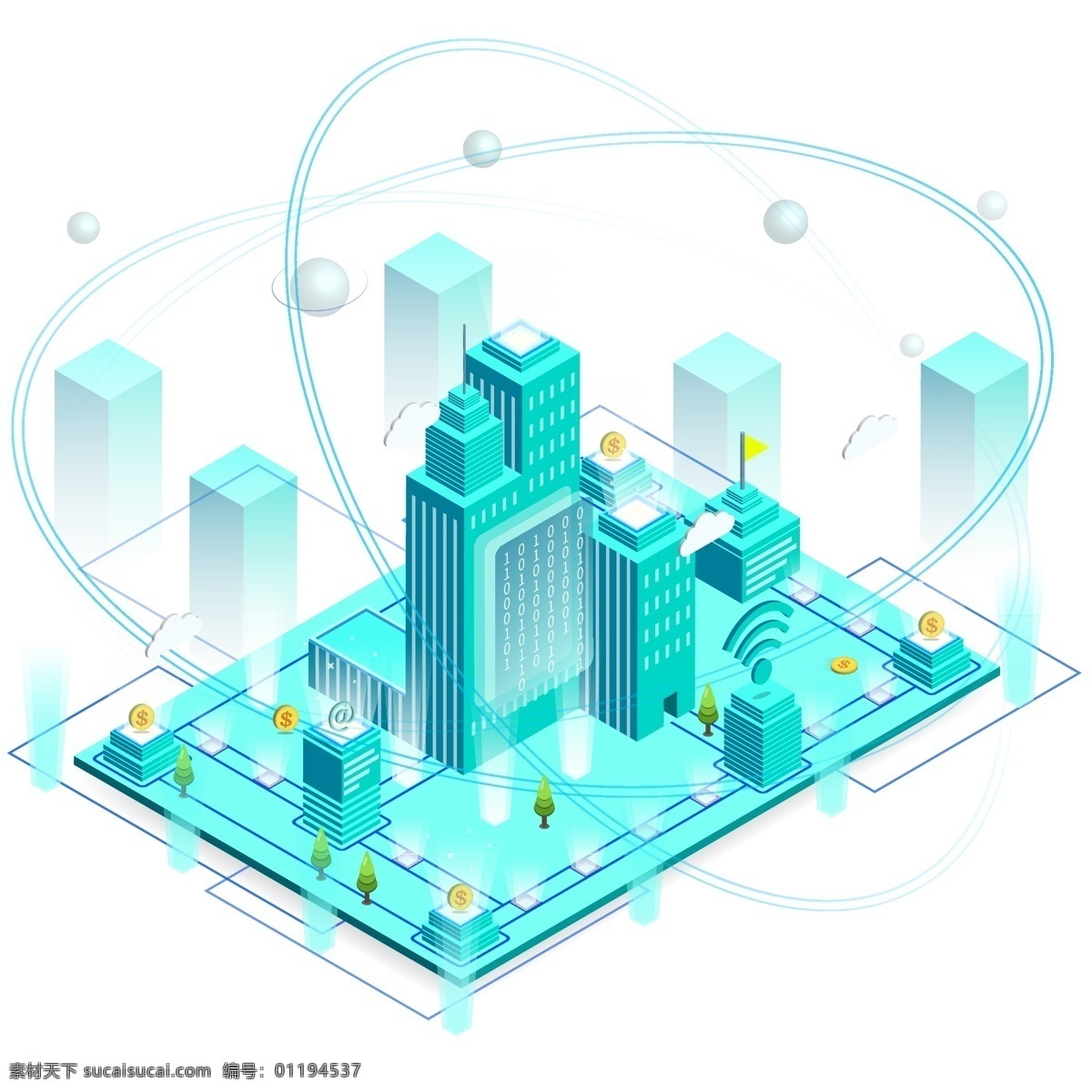 d 科技 互联网 城市 建筑 信号 大 数据中心 数据 wifi 2.5d 原创 科技城市 大数据 信息 智慧城市 未来城市 智能城市 管网 管道 信息传递 资源输送 插画元素
