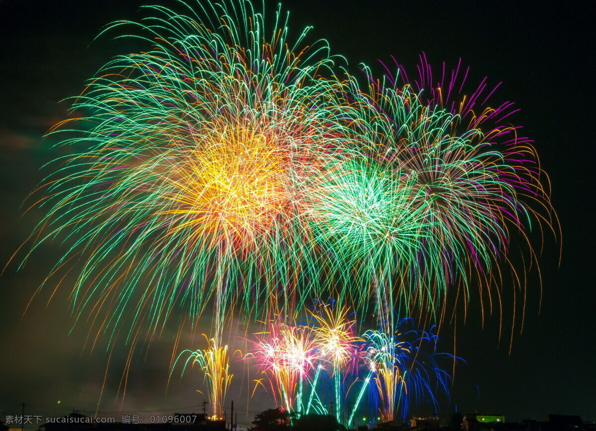 美丽烟花 烟花 烟火 焰火 花炮 礼炮 烟花爆竹 爆竹 夜晚烟花 夜晚 夜空 天空 彩色 绚丽 美丽 庆祝 节日烟花 夜景 节日 文化艺术 节日庆祝