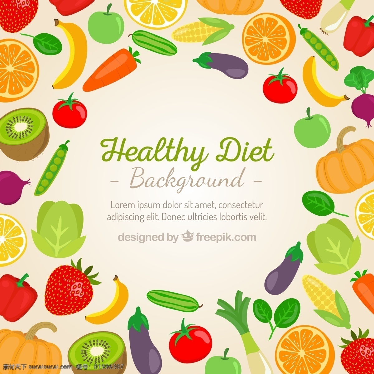 彩色 果蔬 健康饮食 背景 矢量 健康 饮食 生活百科 餐饮美食