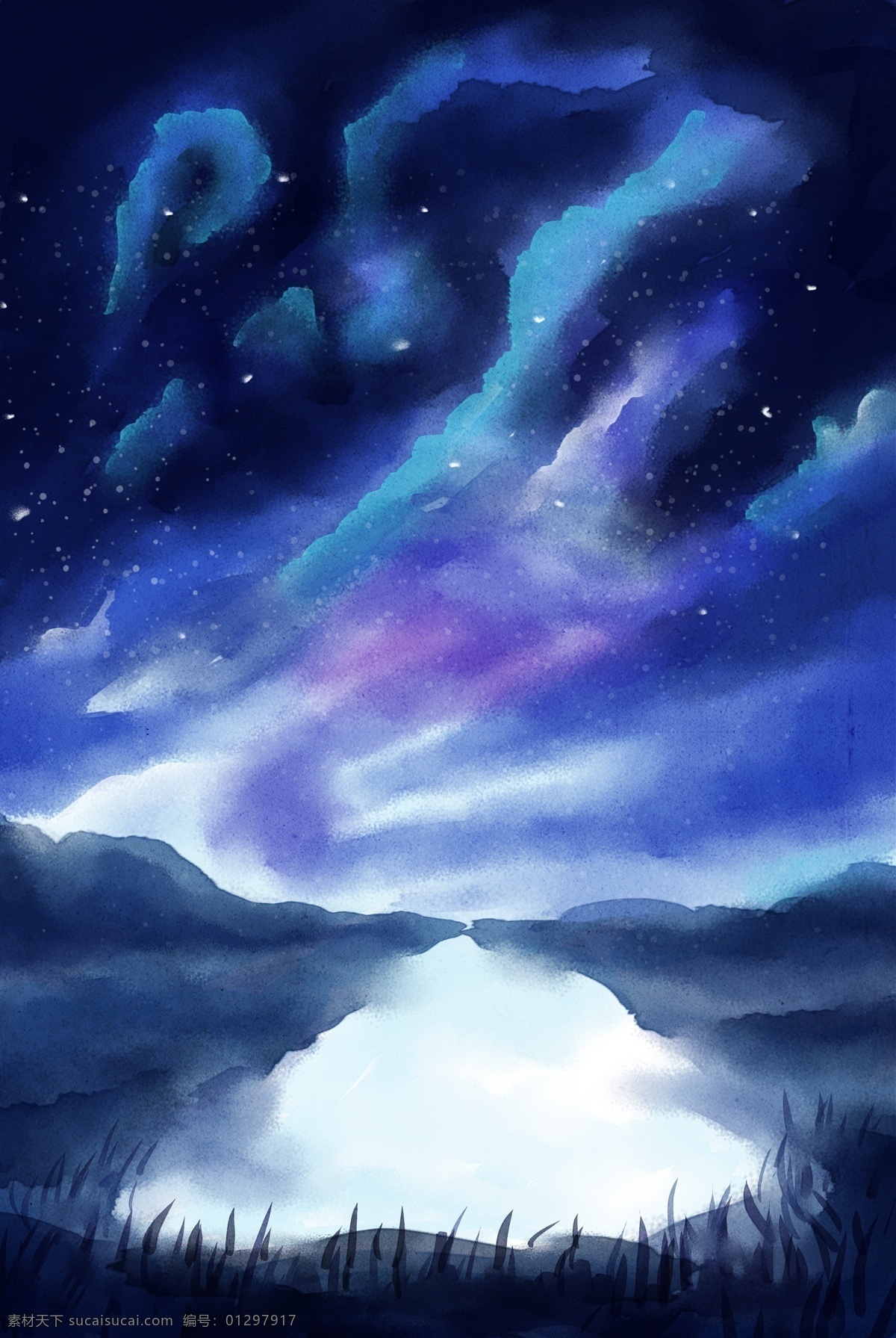 蓝色 天空 免 抠 图 天空卡通山坡 河流 卡通图案 卡通插画 漂亮的风景 时尚风景 绿色植物 漂流 植物