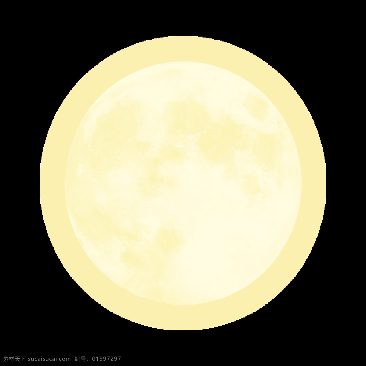 清新 黄色 月亮 元素 温暖 月光 黄色月亮 立体圆形 免抠