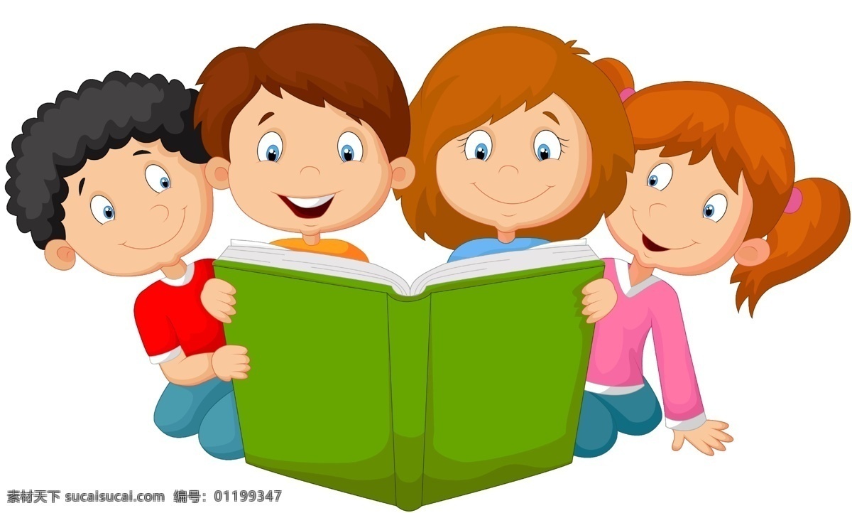 儿童 插画 看书 学习 早教 儿童看书 幼儿教育 课外读书 童书 儿童读书 设计类 分层 人物