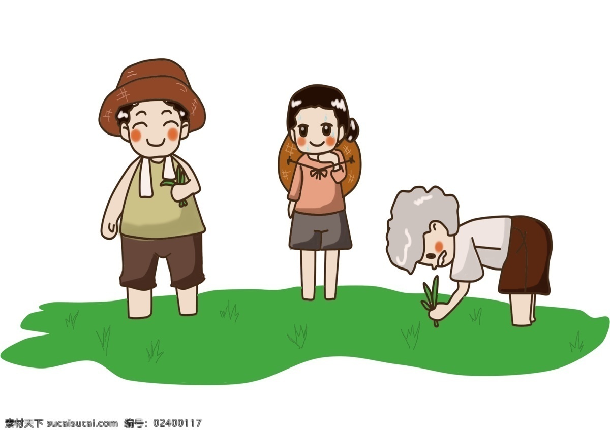 卡通 劳动节 职业 人物 农民 伯伯 劳动 扁平 插图 漫画 种地 种田 耕种