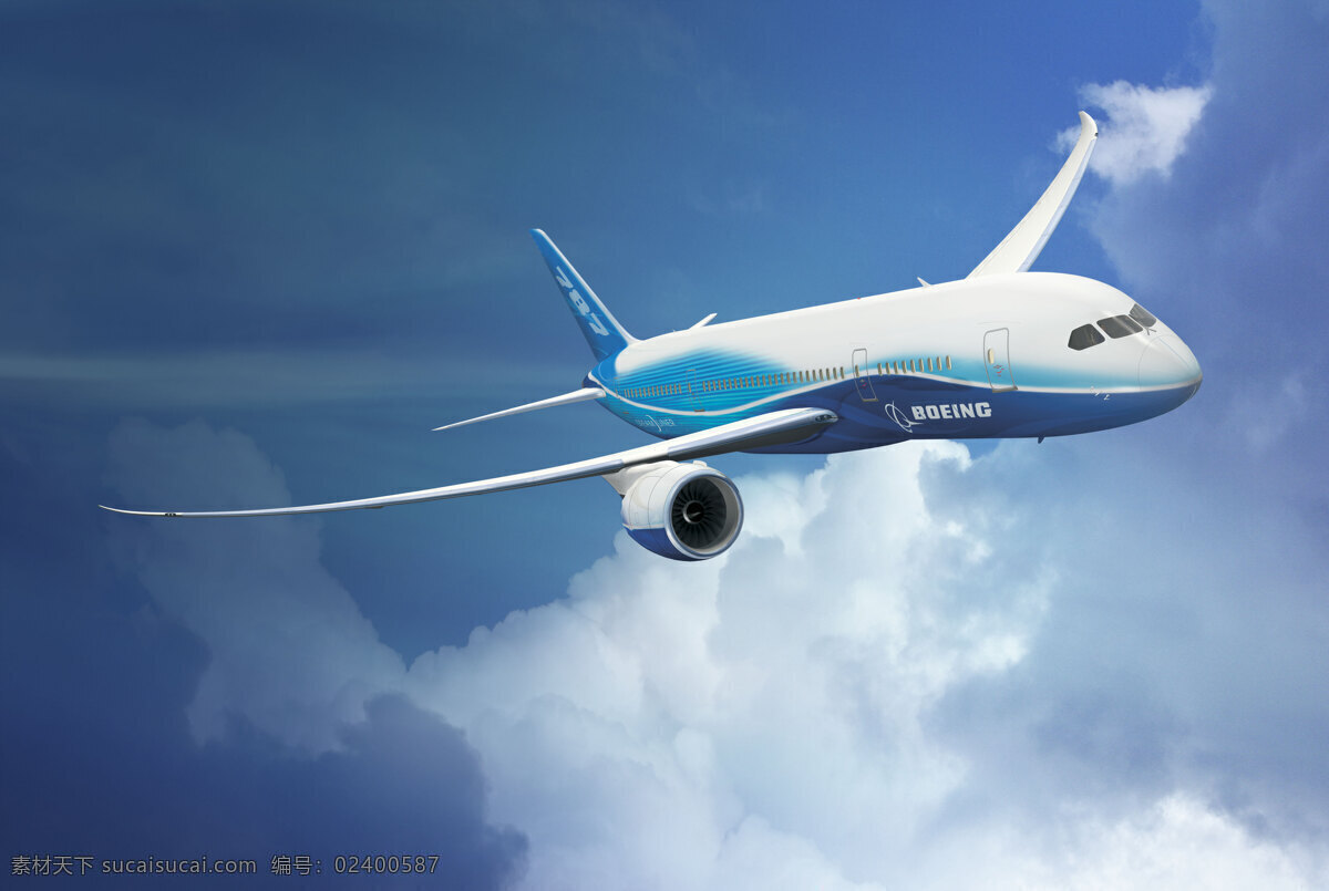 飞机 航空 交通工具 客机 现代科技 boeing 波音 波音787 大型客机 矢量图