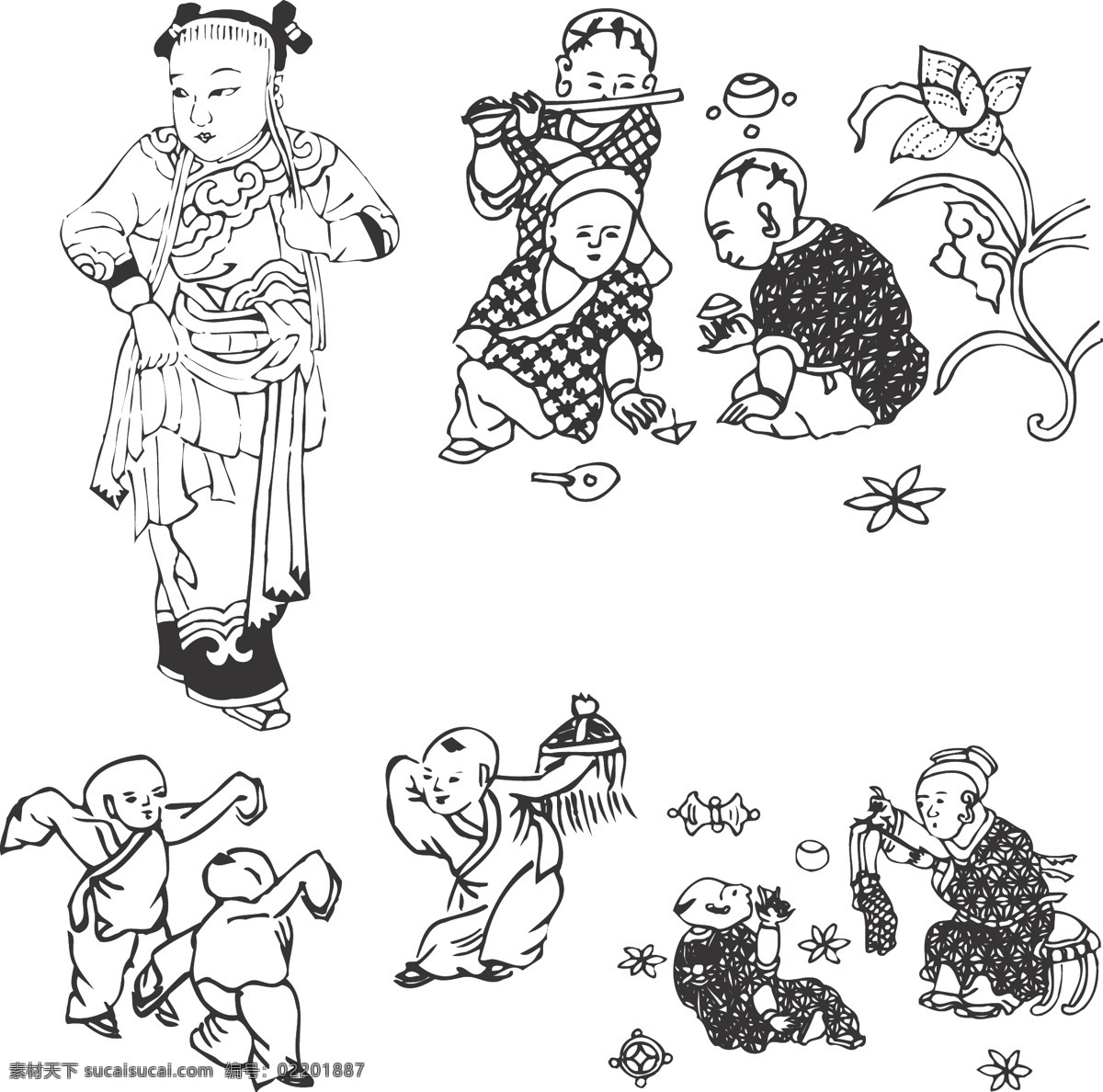 金童免费下载 儿童 古代童子 金童 历史 童子 玉女 童子白描 古代 白描 矢量 矢量图 其他矢量图