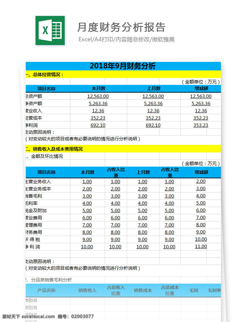 月度 财务 分析报告 excel 文档 图表 图表模板 模板 表格 表格模板 自动变换 表格设计 财务月结报告 统计分析 表