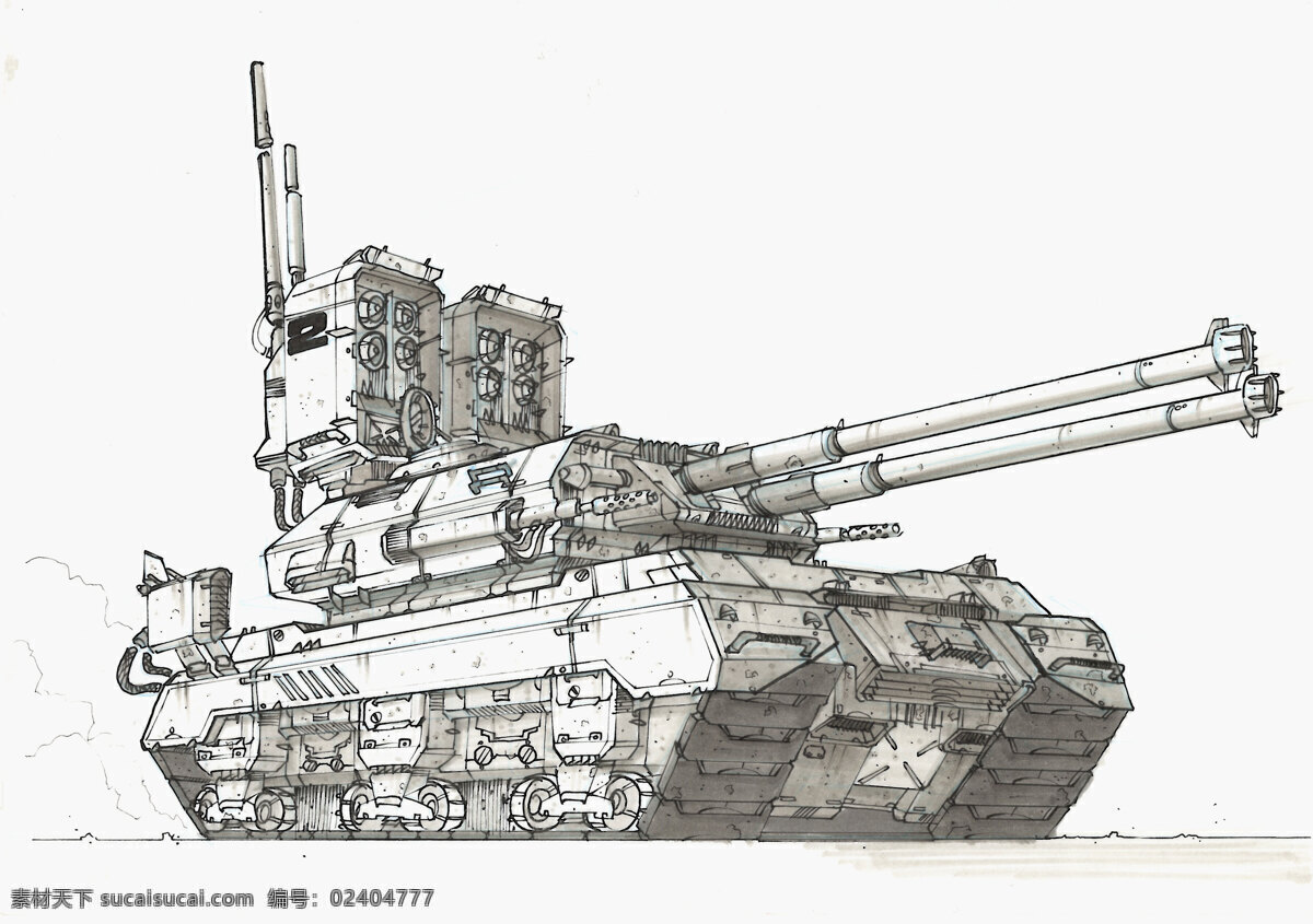 坦克模型 坦克 模型 科幻 草图 3d设计 3d作品