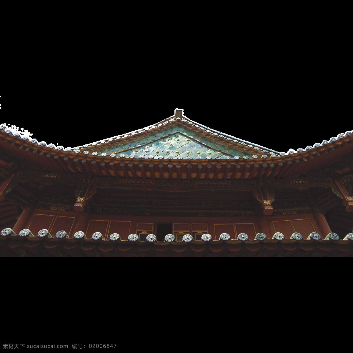 手绘 古典 建筑 元素 房屋 屋檐