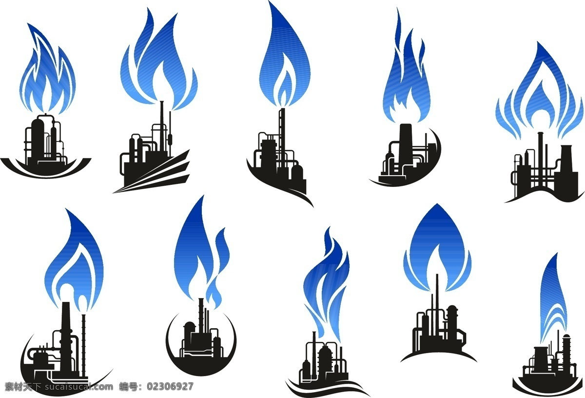 石油工业标志 石油炼制 工业标志 天气 石油 火焰 火苗 炼油厂 平面素材