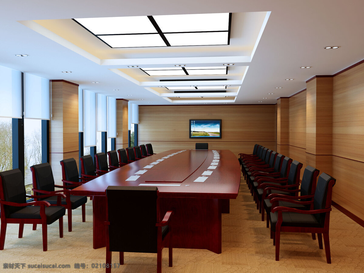 会议室 会议桌 会议台 办公空间 办公 商务空间 办公家具 家具 3d设计