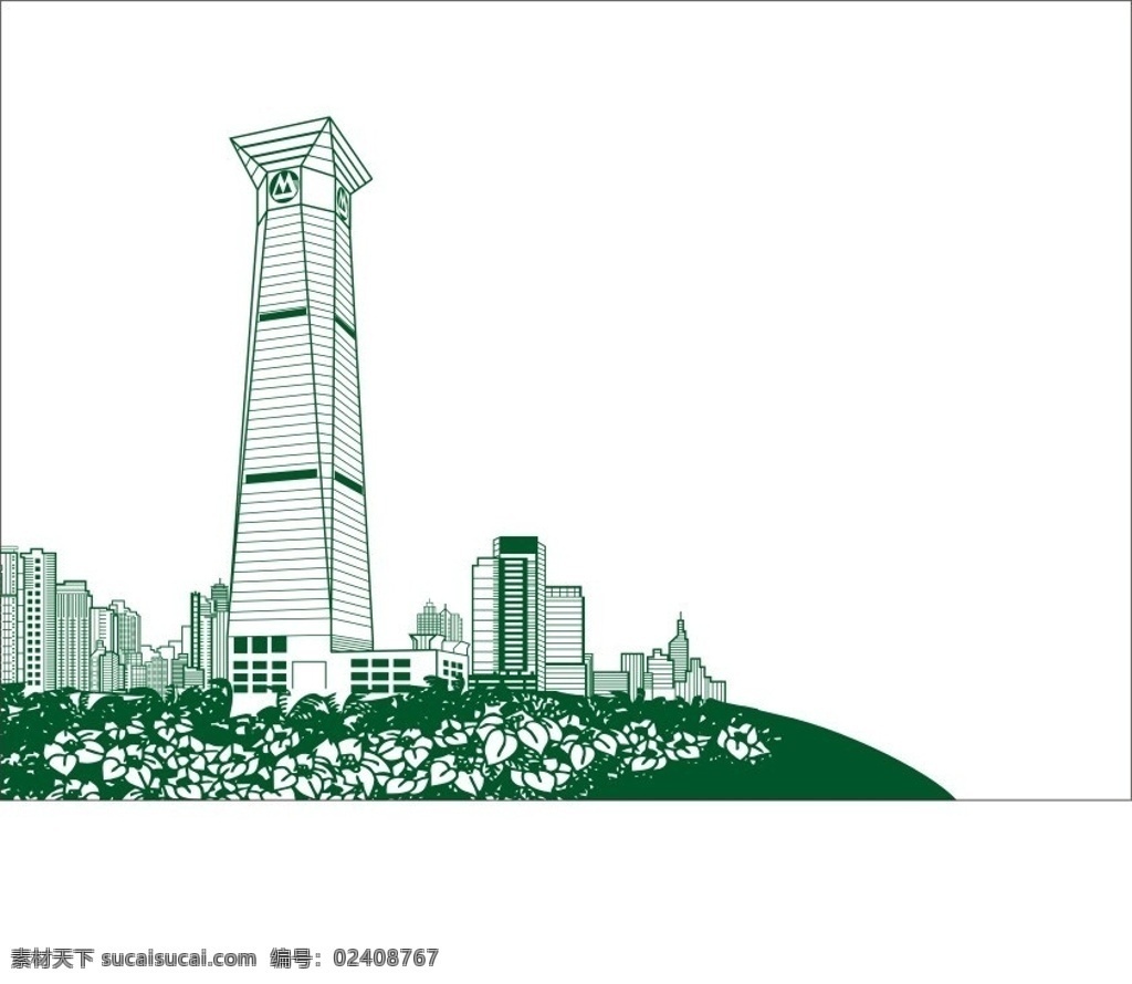 深圳招行大厦 深圳 招行 建筑 剪影 城市建筑 建筑家居 矢量