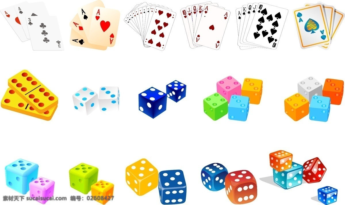 骰子 扑克牌 矢量图 其他矢量图