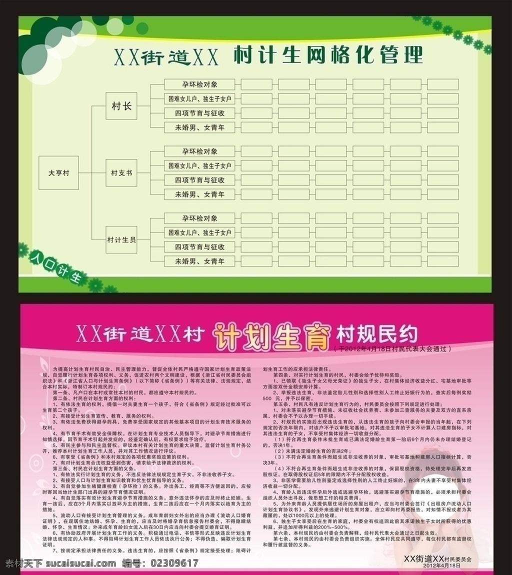 计划生育 村规民约 计生 网格 化 管理 自治章程 制度 展板模板 矢量 人物 幸福家庭 村民自治