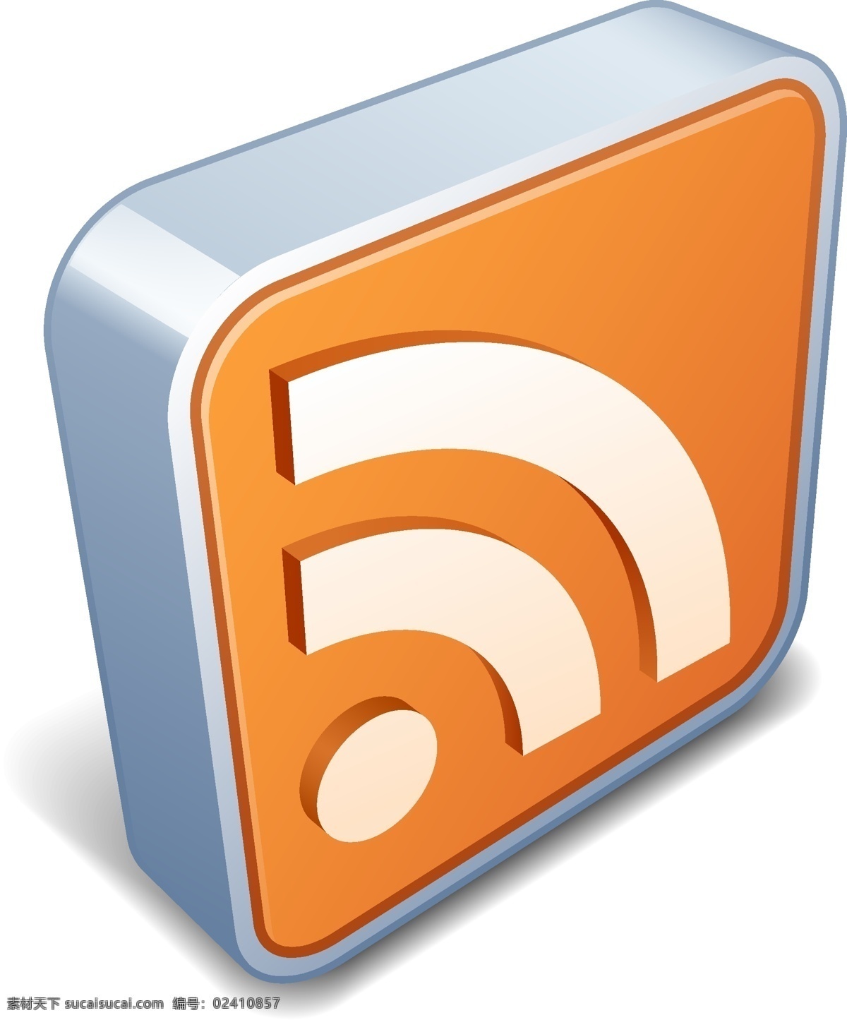 rss 模型 网站 图标 橙色 3d模型 信号 信息