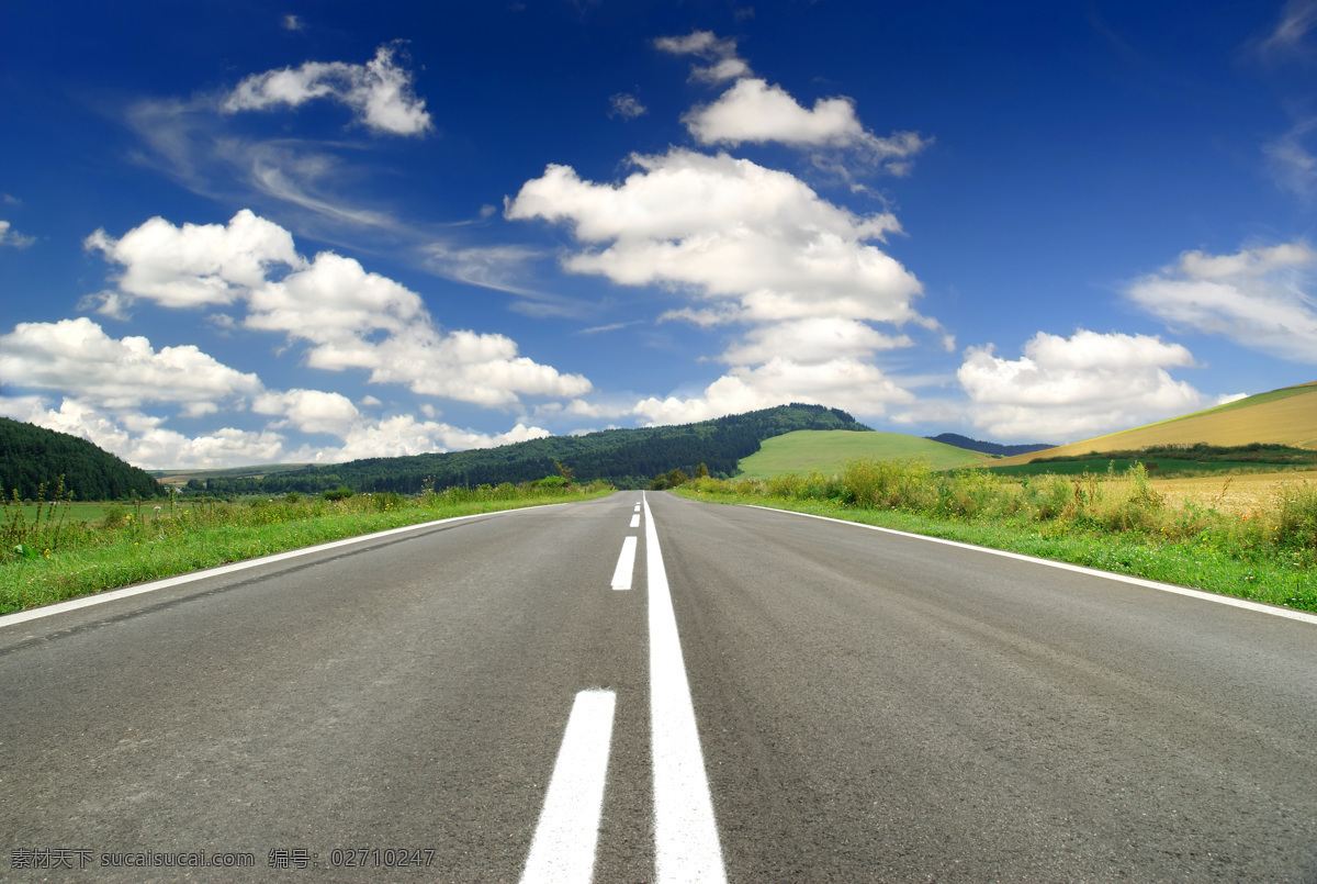 天空 下 笔直 高速公路 高速公路图片 蓝天 笔直的道路 云朵 公路