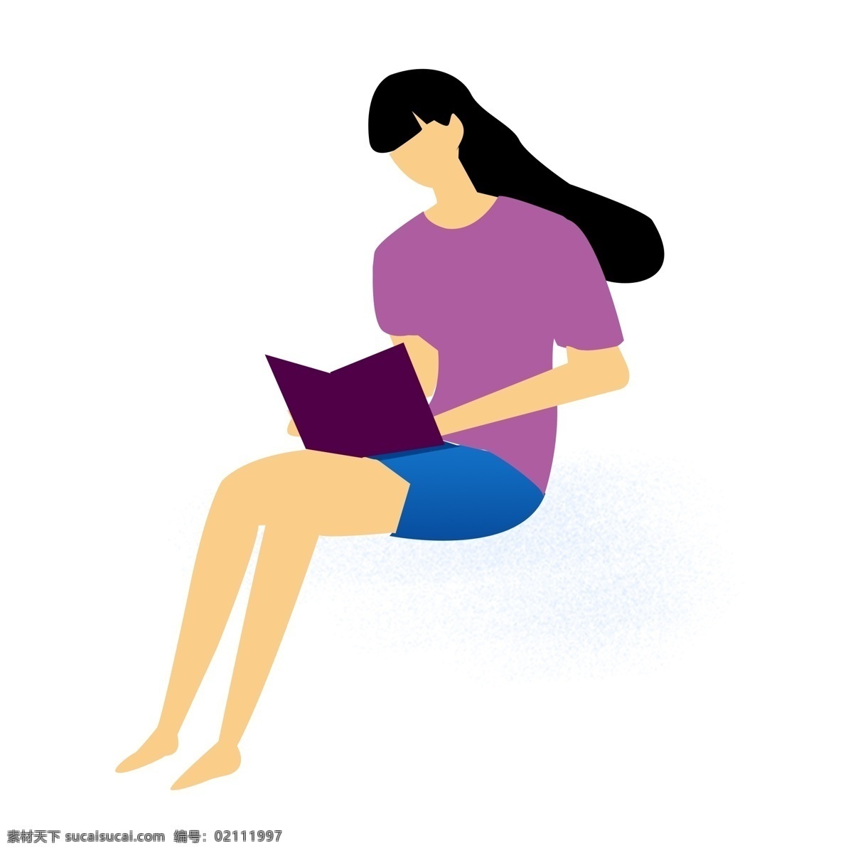 安静 看书 女孩 免 抠 元素 阅读 读书 书籍 png元素 免抠元素
