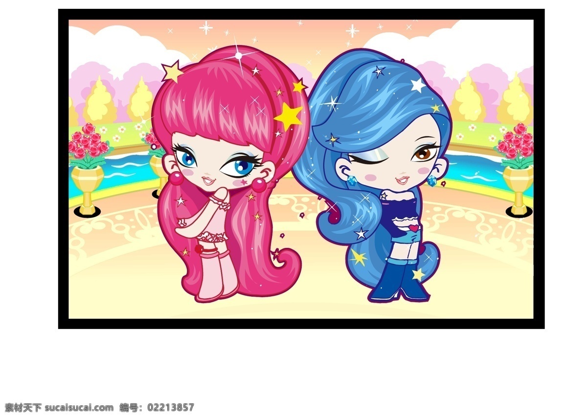 可爱公主 可爱 公主 美女 女孩 风景 星星 唯美 本本设计 文具袋 画册 文具 笔袋 小花 矢量美女 妇女女性 矢量人物 矢量