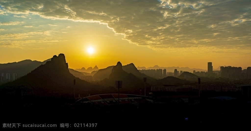 柳州日出 冬日的朝阳 金光 朝阳 体育中心 柳州朝阳 自然景观 山水风景