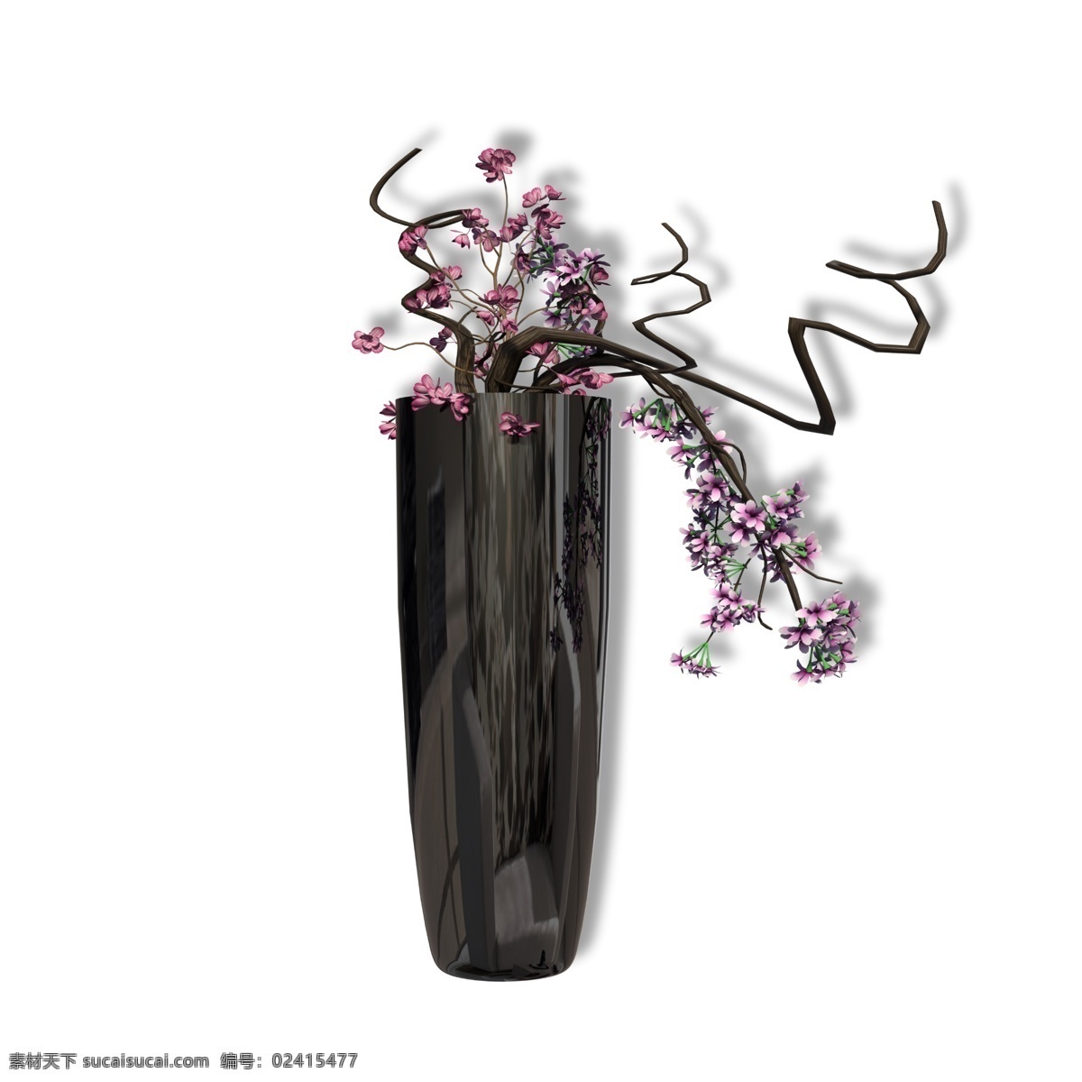黑色 陶瓷 简约 花瓶 插花