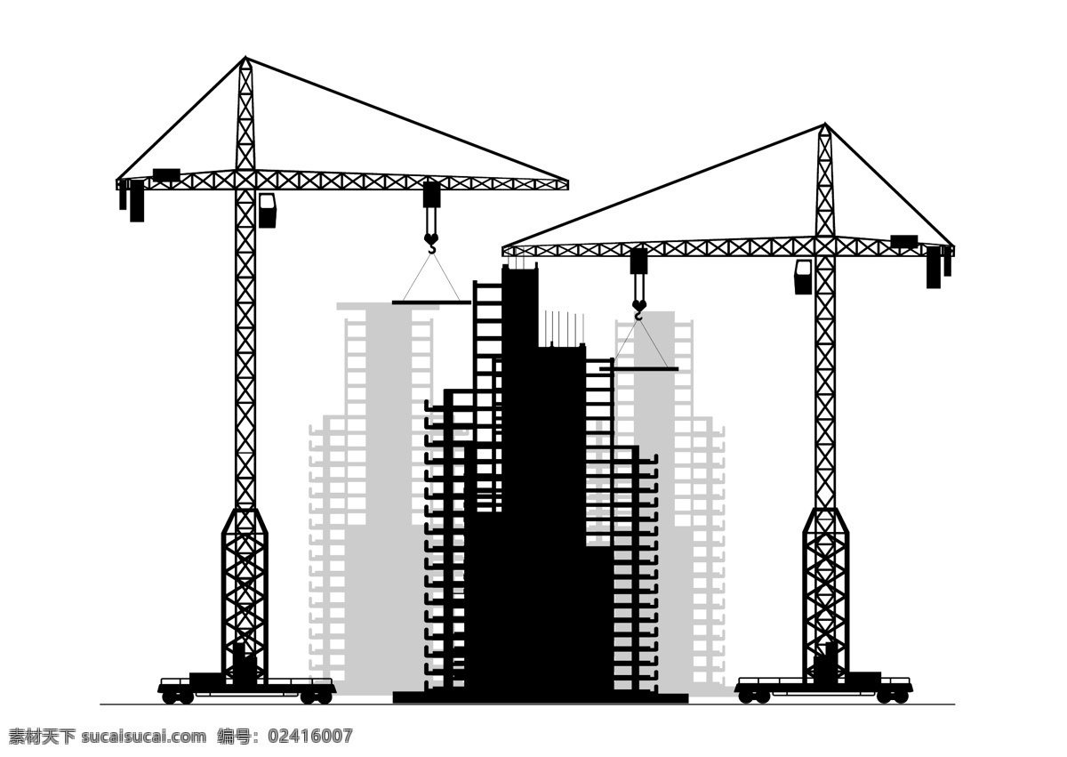 建筑工地 工业生产 工厂 工地 现代工业 现代科技 矢量