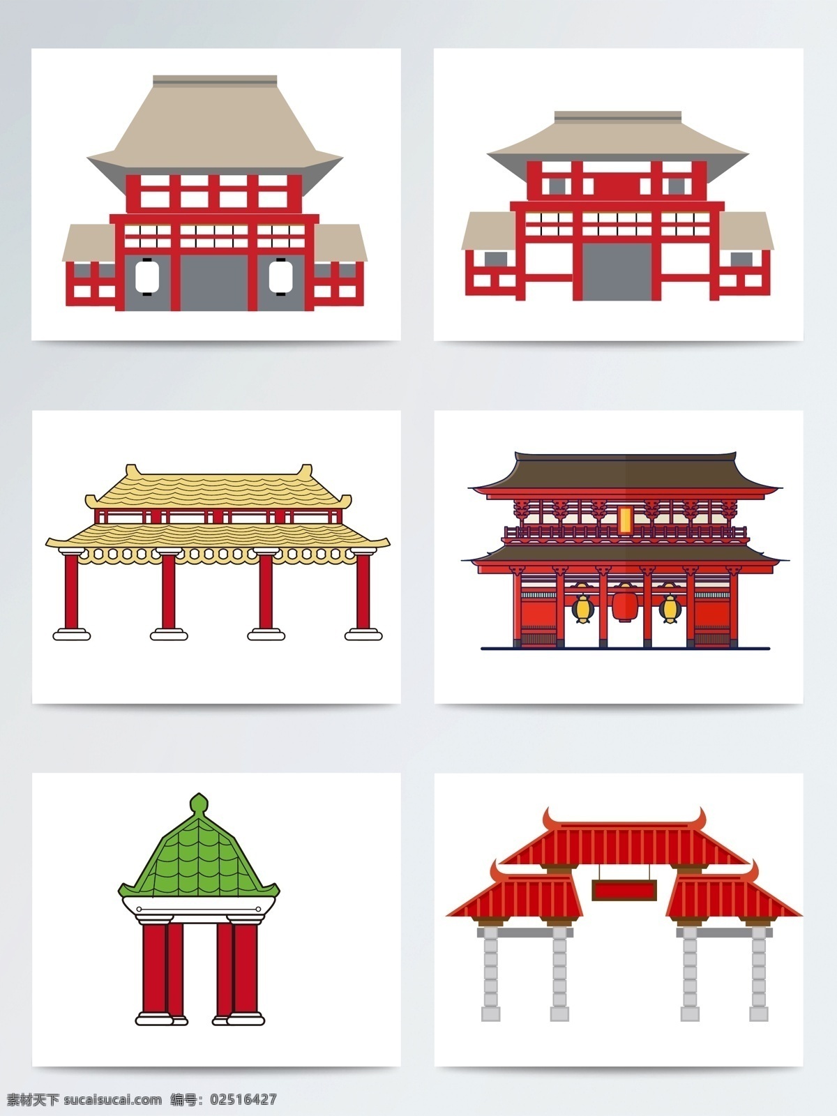 矢量 门楼 拱门 门 红色 古建筑 古代建筑 开门红 中国建筑门 传统建筑 ai格式