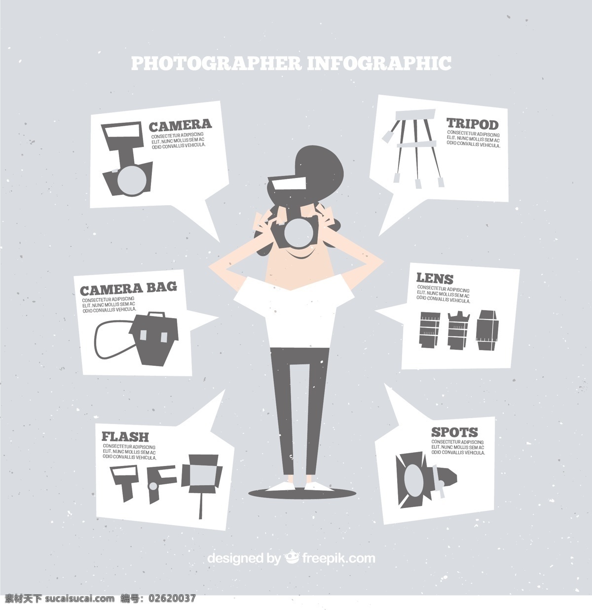 有趣 摄影师 信息 图表 相机 技术 艺术 图形 搞笑 创意工作室 专业 图形创意 记者 射击 装置 白色