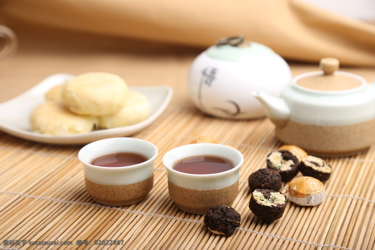 鲜花饼 小沱茶 茶杯 茶壶 茶 小沱茶摄影 餐饮美食 饮料酒水