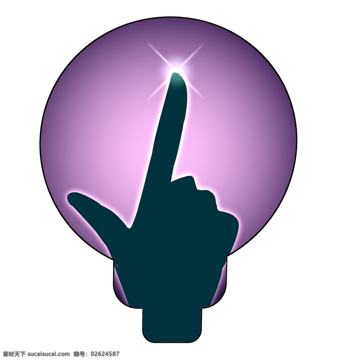 跳舞 手势 装饰 插画 跳舞的灯泡 漂亮的灯泡 紫色的灯泡 创意灯泡 立体灯泡 精美灯泡 手势灯泡
