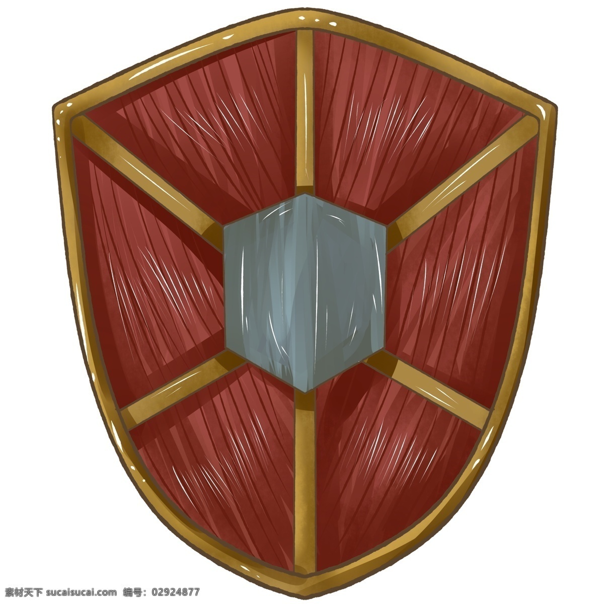 商用 手绘 蓝宝石 骑士 盾牌 红色 元素 木头 海报素材 骑士盾牌