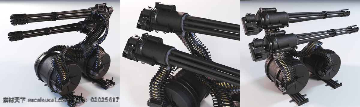 帅气 加 特林 3d 模型 黑色 武器 3d模型 3d渲染 模型素材 加特林