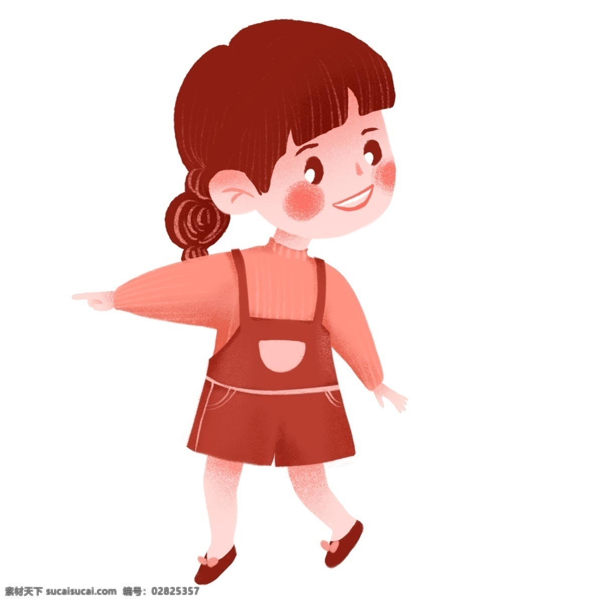 手绘 简约 可爱 女孩 原创 元素 幼儿园 卡通 设计元素 背带裙 女娃娃 原创元素