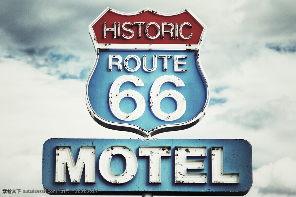 道路指示牌 66号公路 route66 酒店 旅店 旅馆 汽车旅馆 motel 国外旅游 旅游摄影