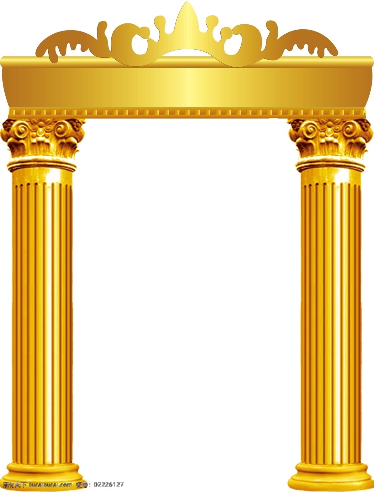金色罗马柱 金色 罗马柱 欧式拱门 婚礼 婚庆 分层
